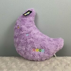 Seasons Purple Moon Plush Stuffed Toy Swirl Rosette Play Win Smile Hearts